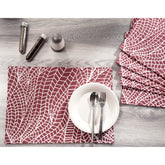 Urbaneer Margot Printed Red 6PC Placemat Set
