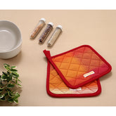 Bamboozle Check 100% Cotton Fabric Multi Color 2PC Pot Holder Set