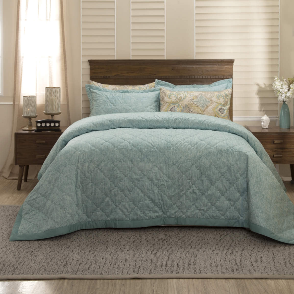 Classical Fusion Barre Summer AC Quilt/Quilted Bed Cover/Comforter Turquoise