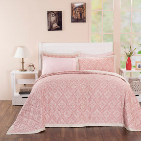 Folklore Transition Diamond Festivity Summer AC Quilt/Quilted Bed Cover/Comforter Peach