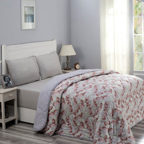 Blossom Couture Floret Winter Quilt/Quilted Bed Cover/Comforter Red