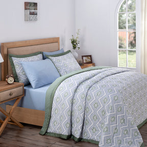 Global Atelier Demon Dash Blue Summer AC Quilt/Quilted Bed Cover/Comforter Red