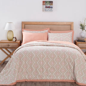 Global Atelier Demon Dash Peach Summer AC Quilt/Quilted Bed Cover/Comforter Red