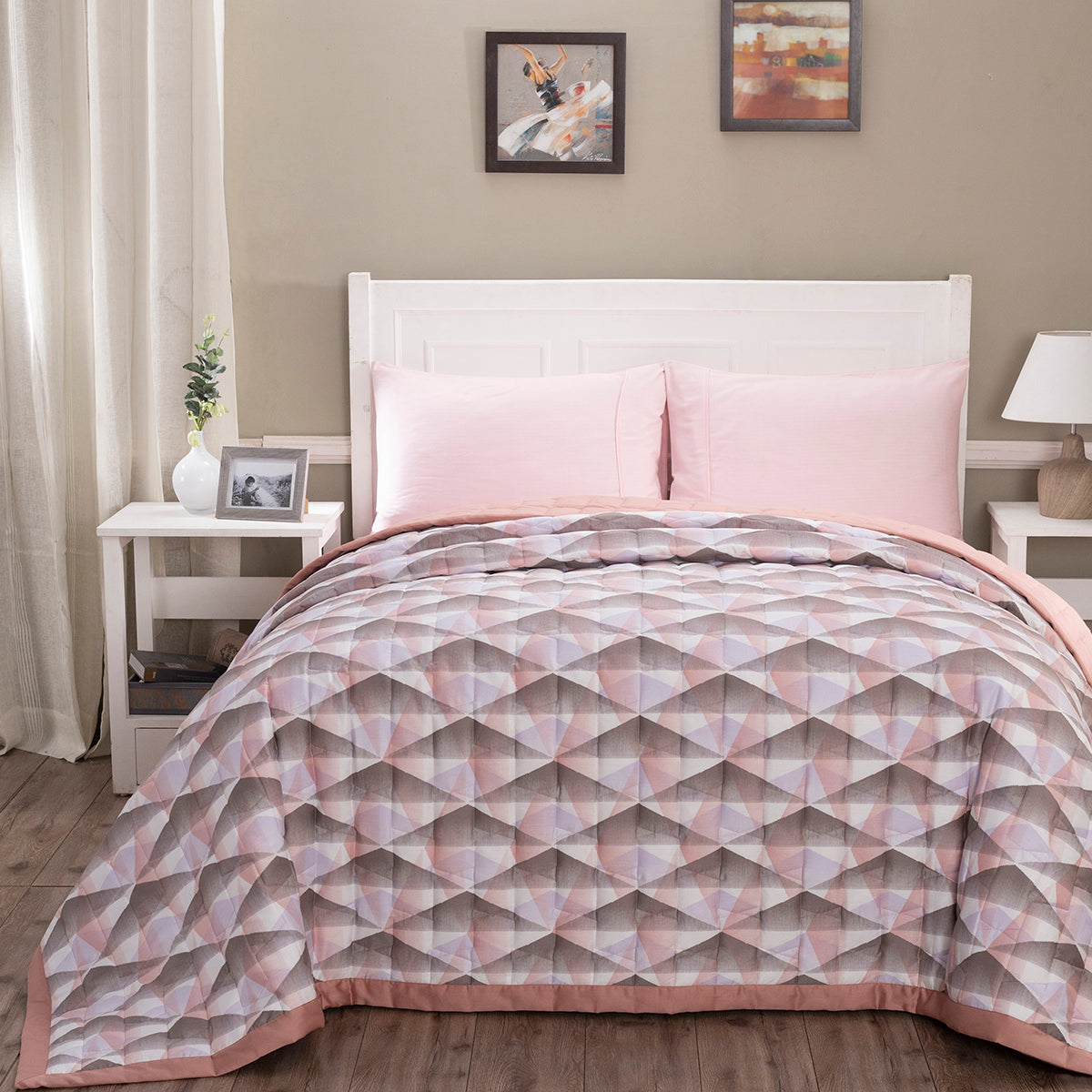 Art Nouveau Emerson Summer AC Quilt/Quilted Bed Cover/Comforter Pink