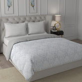 Hermosa Exotic Bouquet Damask Floral Grey Quilt