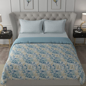 Backyard Patio Meridian Summer AC Quilt/Quilted Bed Cover/Comforter Blue