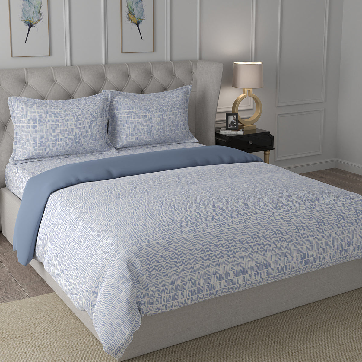 Backyard Patio Orion Summer AC Quilt/Quilted Bed Cover/Comforter Blue