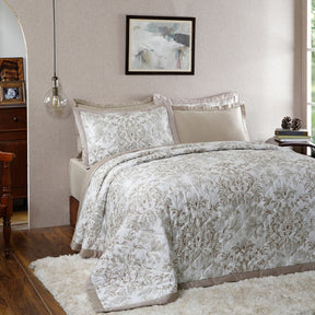 Tranquil Essence Napery Classic Beige Summer AC Quilt/Quilted Bed Cover/Comforter