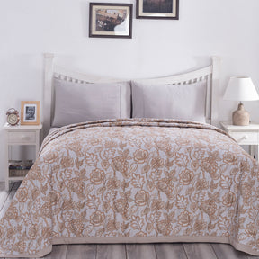 PBS Nomad Scuplt Orlean Summer AC Quilt/Quilted Bed Cover/Comforter Neutral