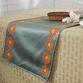 Royal Regan Crista Hand Embroidered Blue Décor Runner