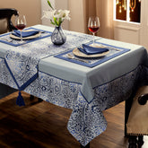 Hues Folklore Transition Ombre Bonanza 8 Seater Blue Runner Napkin Set