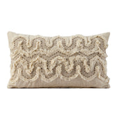 Rurban Divine Shreded Geo Digital Printed and Hand Embroidered 100% Cotton Grey Cushion Cover