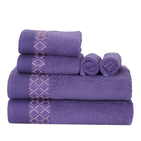 Co-Exist Zest Antimicrobial Antifungal Super Absorbent & Soft Purple Towel Set