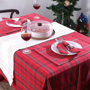 Christmas Tinsel Red 1 Pc Table Cover
