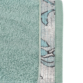 Nostalgic Attire Deco Petal Blue Antimicrobial Antifungal Super Absorbent & Soft Towel