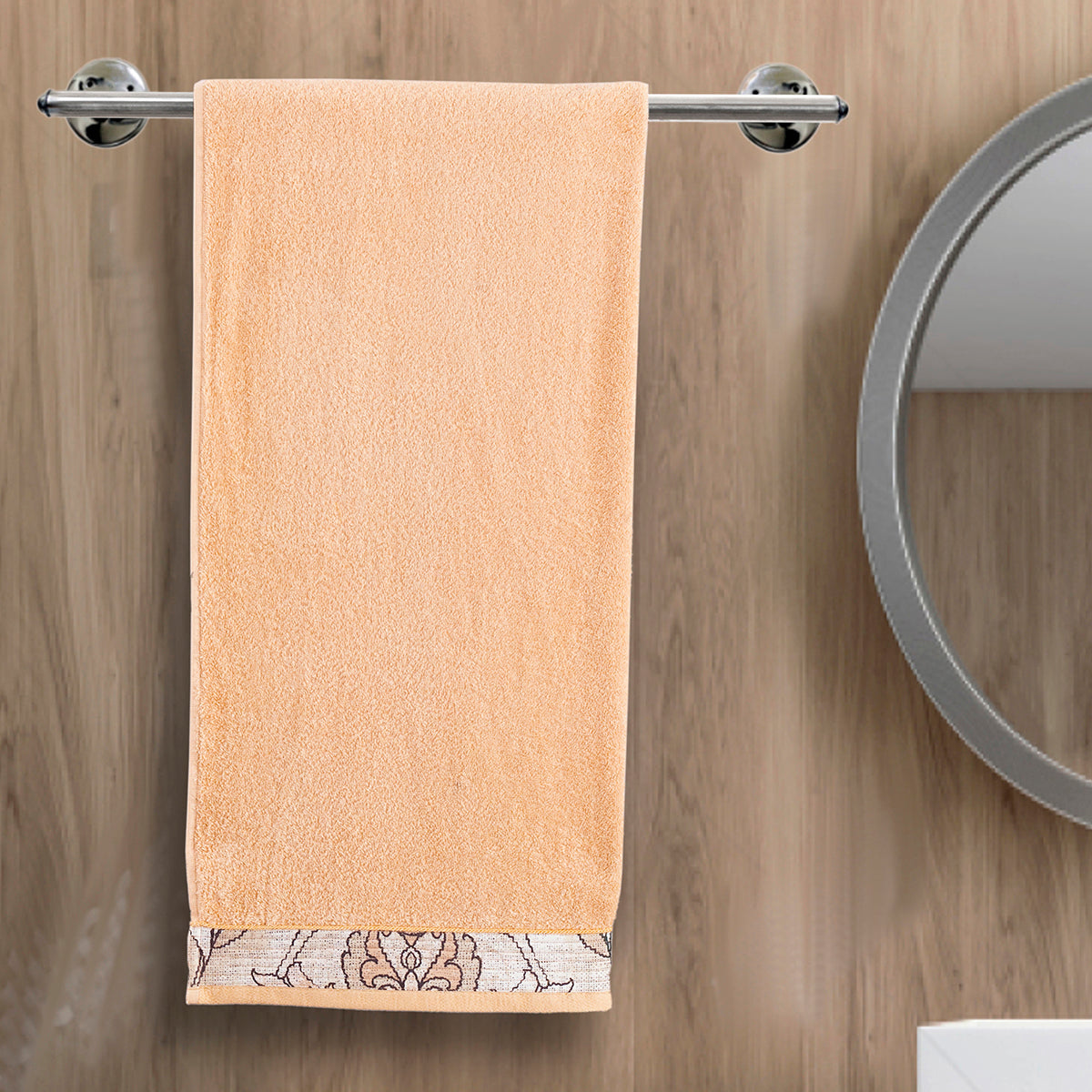 Nostalgic Attire Deco Petal Orange Antimicrobial Antifungal Super Absorbent & Soft Towel