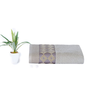 Fretwork Parquet Antimicrobial Antifungal Super Absorbent &amp; Soft Beige Towel