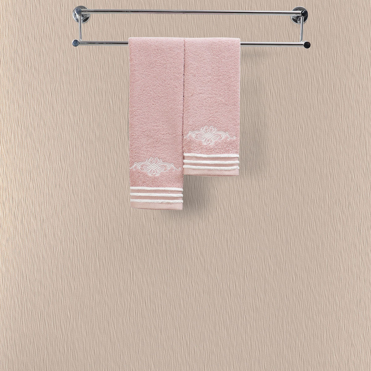 Tranquil Essence Cross Wise Anti-Bacterial, Anti-Fungal and Odour Resistant Peach Towel Set 40X70