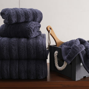 Casper Antimicrobial Antifungal Super Absorbent & Lofty Indigo Towel Set